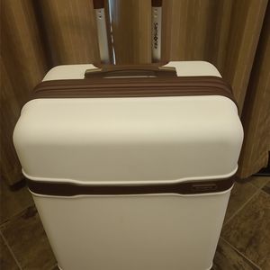 3 PC luggage white / brown trim